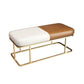 Mid-Century Modern Upholstered Bench Bedroom Seating Bench in Brown and White with Legs Clearhalo 'Benches' 'Chairs & Seating' 'furn' 'furn_benches' 'Furniture' 'Living Room Furniture' 1200x1200_fc08bda9-d9c1-4228-81c0-59a611eef852