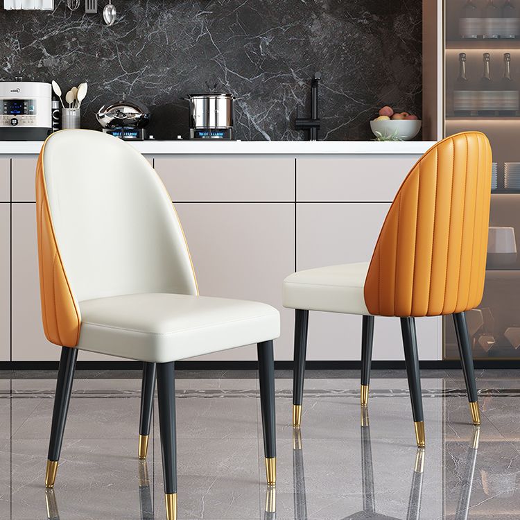 Nordic Glam Style Chairs Dining Armless Chair for Kitchen with Metal Legs Clearhalo 'Dining Chairs' 'Dining Tables & Seating' 'dining_chair' 'furn' 'furn_dining_chair' 'Furniture' 'furniture_dining_chair' 'Kitchen & Dining Furniture' 1200x1200_fc0a12ec-2a45-4826-b0b0-898e47836e7a