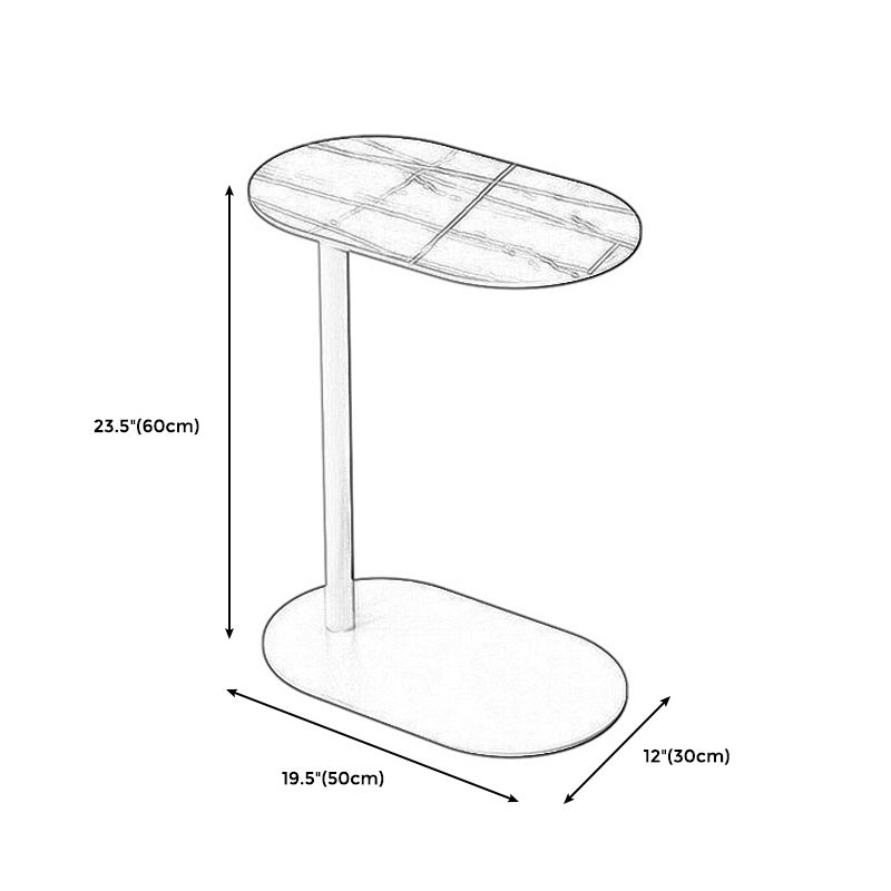 Mid-Century Modern Stone Top Side Table Elliptical Pedestal End Table Clearhalo 'Coffee & Accent Tables' 'End & Side Tables' 'end_side_table' 'Furniture' 'furniture_end_side_table' 'Living Room Furniture' 1200x1200_fc0a154c-ca20-42b7-b5d2-ccbfc5ce5f80