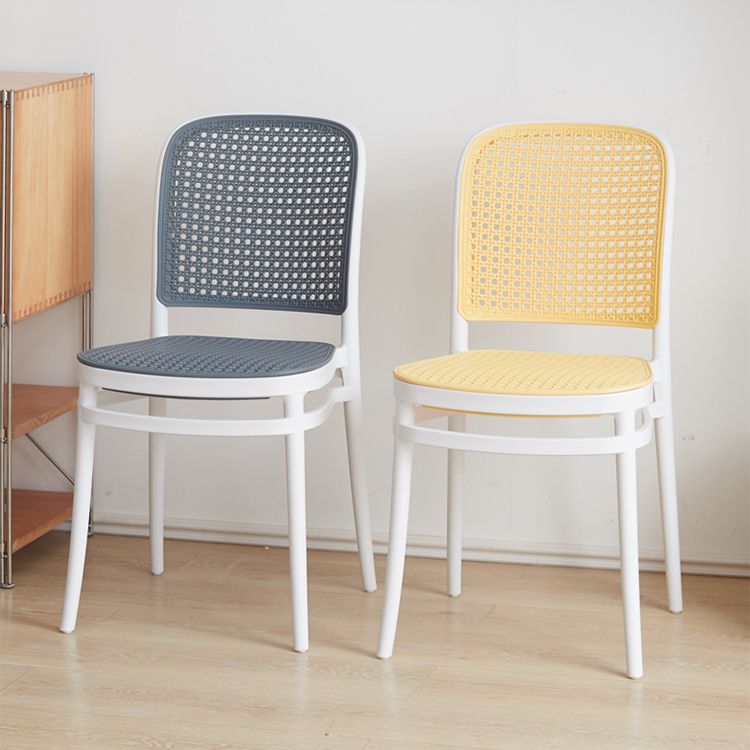 Contemporary Indoor Plastic Open Back Stackable Dining Side Chair Clearhalo 'Dining Chairs' 'Dining Tables & Seating' 'dining_chair' 'furn' 'furn_dining_chair' 'Furniture' 'Kitchen & Dining Furniture' 1200x1200_fc0af32e-2c3e-45d6-b6af-3ce3c72deae1
