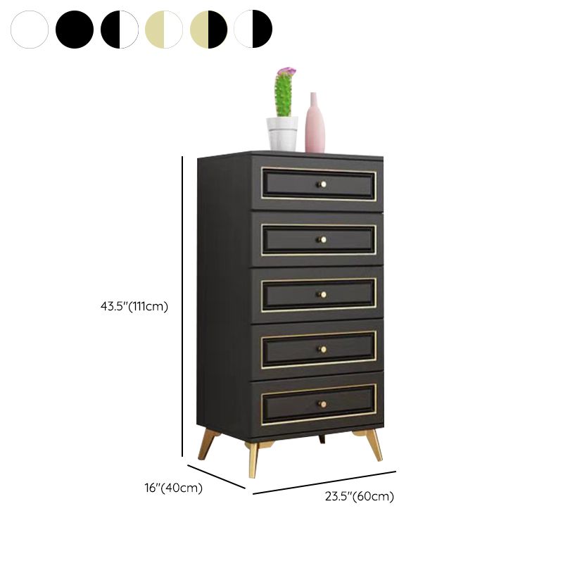 Cómoda de almacenamiento de dormitorio contemporánea Cómoda vertical de madera con cajones