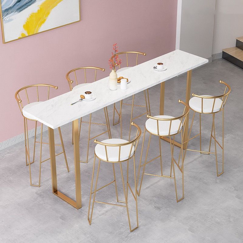 Glam Pub Table Rectangle Bar Height Bar Table for Cafe and Breakroom Clearhalo 'Bar Furniture' 'Bar Tables' 'bar_tables' 'furn' 'furn_bar_tables' 'Furniture' 'Kitchen & Dining Furniture' 1200x1200_fc0ba045-6262-42ec-b1ba-72288640819b