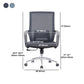 Chaise d'ordinateur moderne à bras fixes avec roulettes, chaise de bureau à dossier moyen