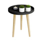 17.71" Tall Plastic Round Top Side Table Wooden 3 Legs End Table