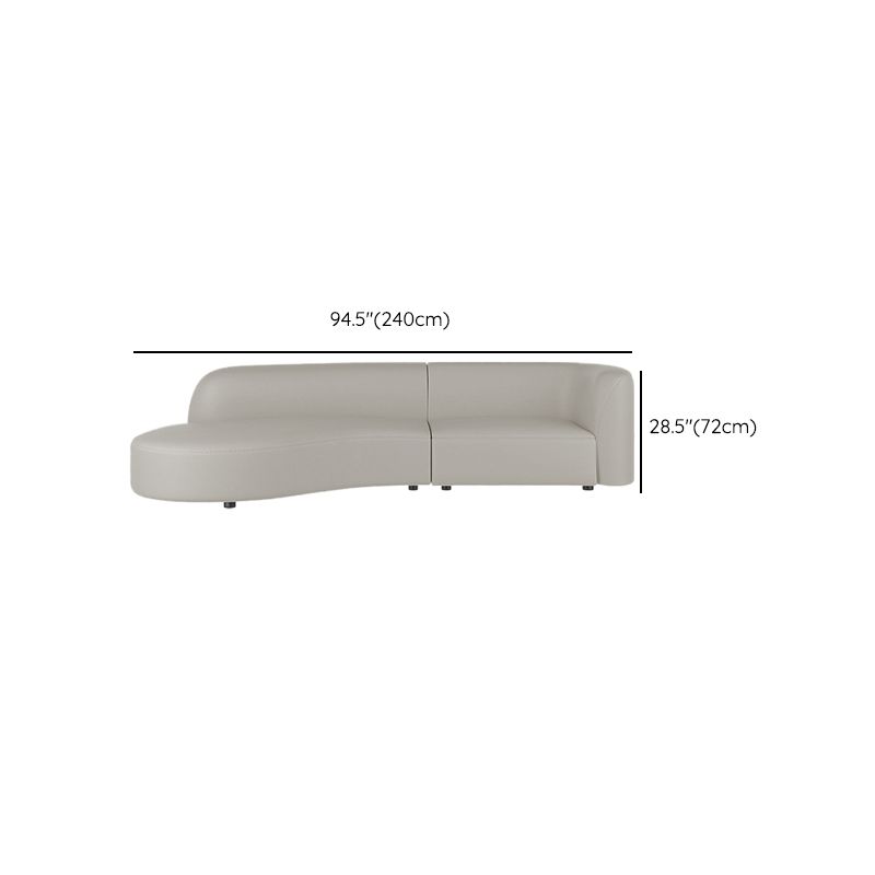 Grey Cushion Back Curved Sectional Sofa Scratch Resistant Sectionals Clearhalo 'furn' 'furn_sectionals' 'Furniture' 'Living Room Furniture' 'Sectionals' 1200x1200_fc0d6a58-eff1-40b2-ab92-8d4a467774b9