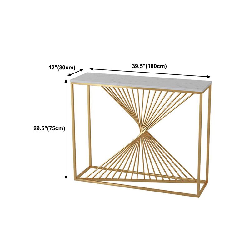 Glam Marble Console Table 12" W White Rectangle Sofa Table for Hall Clearhalo 'Console Tables' 'console_tables' 'Entry & Mudroom Furniture' 'furn' 'furn_console_tables' 'Furniture' 1200x1200_fc0dbb09-37eb-43a6-a007-9e35fc900531
