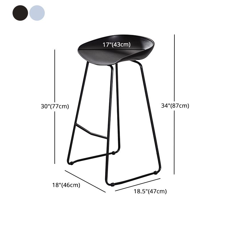 Modern Style Metal Low Back and Strap Pedal Bar Stool 30-inch Coffee Shop Bar Stool Clearhalo 'Bar Furniture' 'Bar Stools' 'bar_stools' 'furn' 'furn_bar_stools' 'furniture_bar_stools' 'Kitchen & Dining Furniture' 'kitchen&dining_furn' 'kitchen' 'kitchen_furn' Furniture' 1200x1200_fc0e5ecc-9787-44a7-bef4-7ca5557b398f
