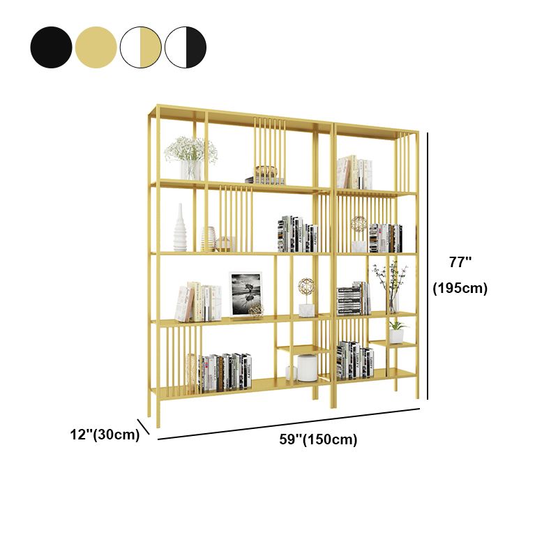 Metal Open Back Bookshelf Industrial Vertical Bookcase for Living Room Clearhalo 'Bookcases' 'furn' 'furn_bookcases' 'Furniture' 'furniture_bookcases' 'Office Furniture' 1200x1200_fc0f9a2e-af55-4d5d-909b-3a2752a78bca