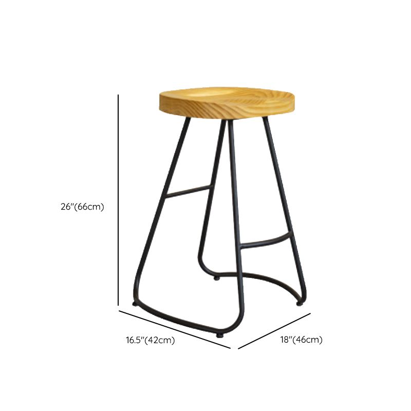 Modern Armless Backless Counter Stool Iron Bar Stool with Pedal for Milk Tea Shop Clearhalo 'Bar Furniture' 'Bar Stools' 'bar_stools' 'furn' 'furn_bar_stools' 'Furniture' 'Kitchen & Dining Furniture' 1200x1200_fc111485-f206-4507-8a34-50ea5a3d2549