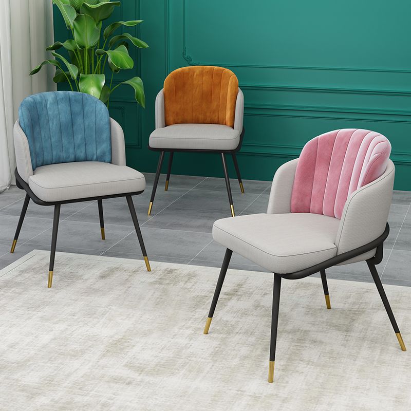 Scandinavian Armless Solid Back Chair for Home Upholstered Side Chair Clearhalo 'Dining Chairs' 'Dining Tables & Seating' 'dining_chair' 'furn' 'furn_dining_chair' 'Furniture' 'Kitchen & Dining Furniture' 1200x1200_fc126a5d-1f42-4082-94c6-fc3e6e4a6018