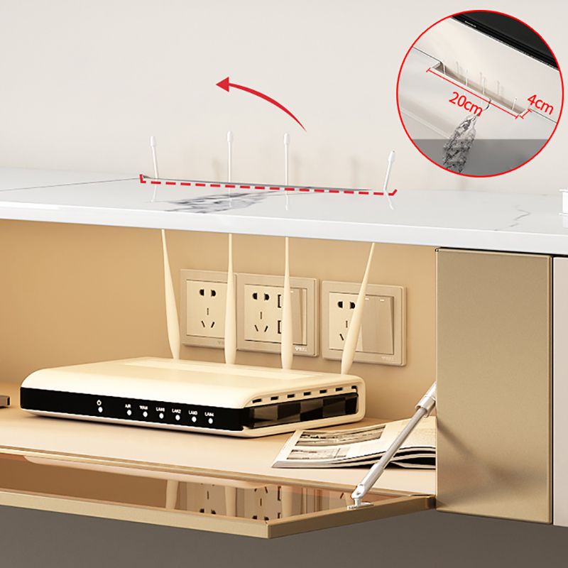 Glam Stone – console TV, meuble TV mural avec rangement pour le salon