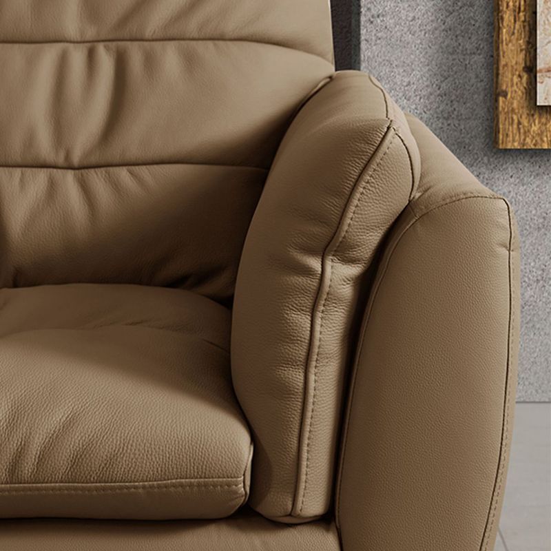 Contemporary 43.3" Wide Solid Color Faux Leather Flared Arm Sofa