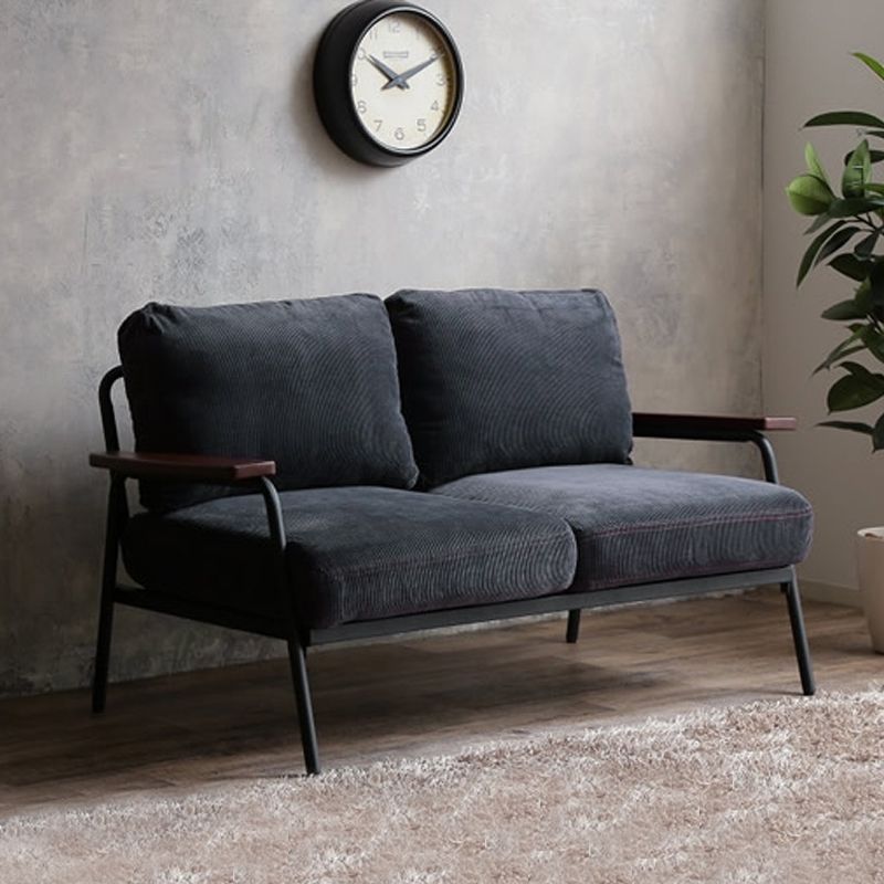 Loose Back Square Arm Classic Industrial Settee for Apartment and Living Room Clearhalo 'furn' 'furn_sofas' 'Furniture' 'furniture_sofas' 'kitchen' 'kitchen_sofas' 'Living Room Furniture' 'Sofa' 'sofas' 1200x1200_fc13dcdc-7a27-4646-b5f8-3cb10245c44f