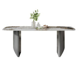 Juego de mesa de comedor rectangular 1/2/5/7 Piezas Juego de comedor de piedra blanca para cocina