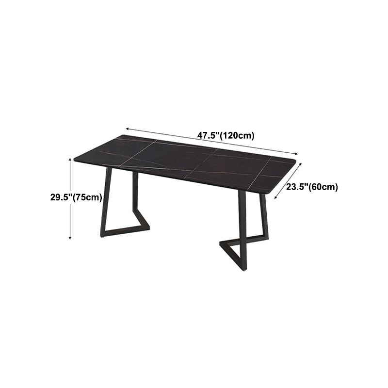 Modern 1/2/5/7 Pieces Black Dining Set Rectangle Sintered Stone Dining Table Set Clearhalo 'Dining Room Sets' 'Dining Tables & Seating' 'dining_room_set' 'furn' 'furn_dining_room_set' 'Furniture' 'furniture_dining_room_set' 'Kitchen & Dining Furniture' 'kitchen&dining_furn' 'kitchen' 1200x1200_fc149aba-83f1-4256-8774-a1d0471aa92e