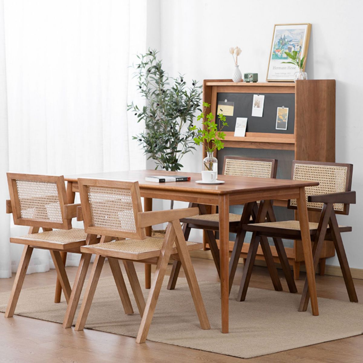 Country Style Dining Arm Chairs Rattan Open Back Rubberwood Indoor Armchair Clearhalo ' kitchen&dining_furn' 'Dining Chairs' 'Dining Tables & Seating' 'dining_chair' 'furn' 'furn_dining_chair' 'Furniture' 'furniture_dining_chair' 'Kitchen & Dining Furniture' 'kitchen' 1200x1200_fc152b1b-5b46-45b3-9697-ca554c6bc353