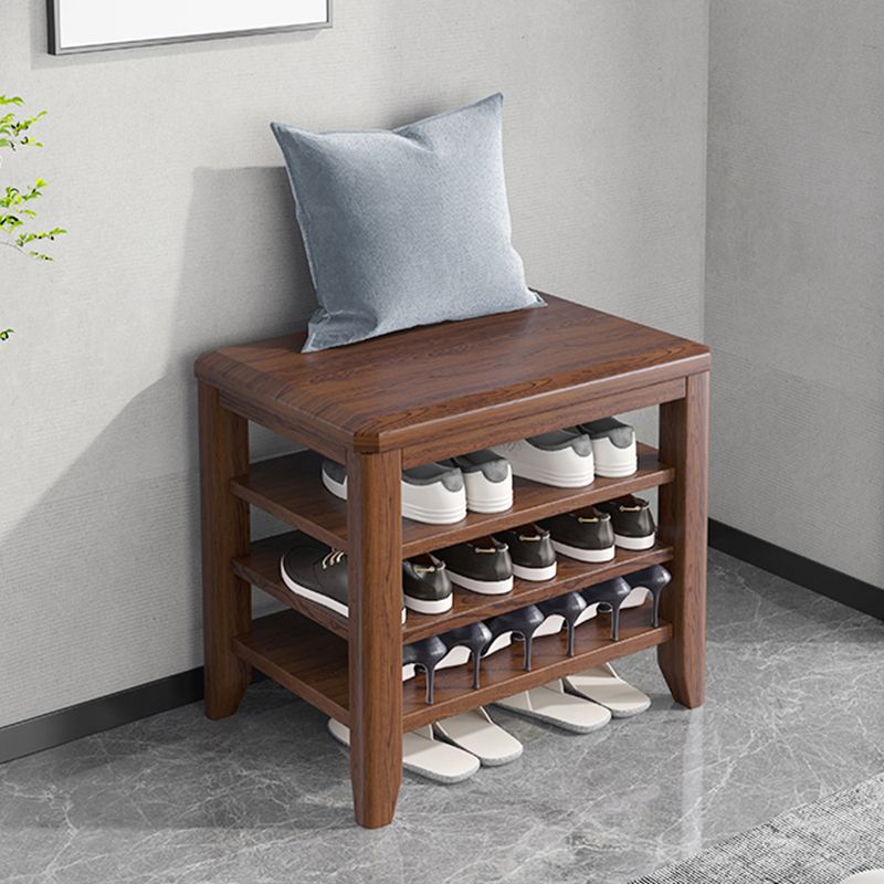 Banc de banc en bois en caoutchouc moderne RECTANGE DU BANCHE DE RETOUR 12 "de largeur avec rangement