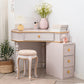 1/4 Drawers Solid Wood Vanity Desk Victorian Makeup Vanity Desk