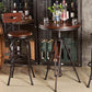 Industrial Round Bar Table Set 1/2 Pieces Solid Wood Bar Table Set for Indoor