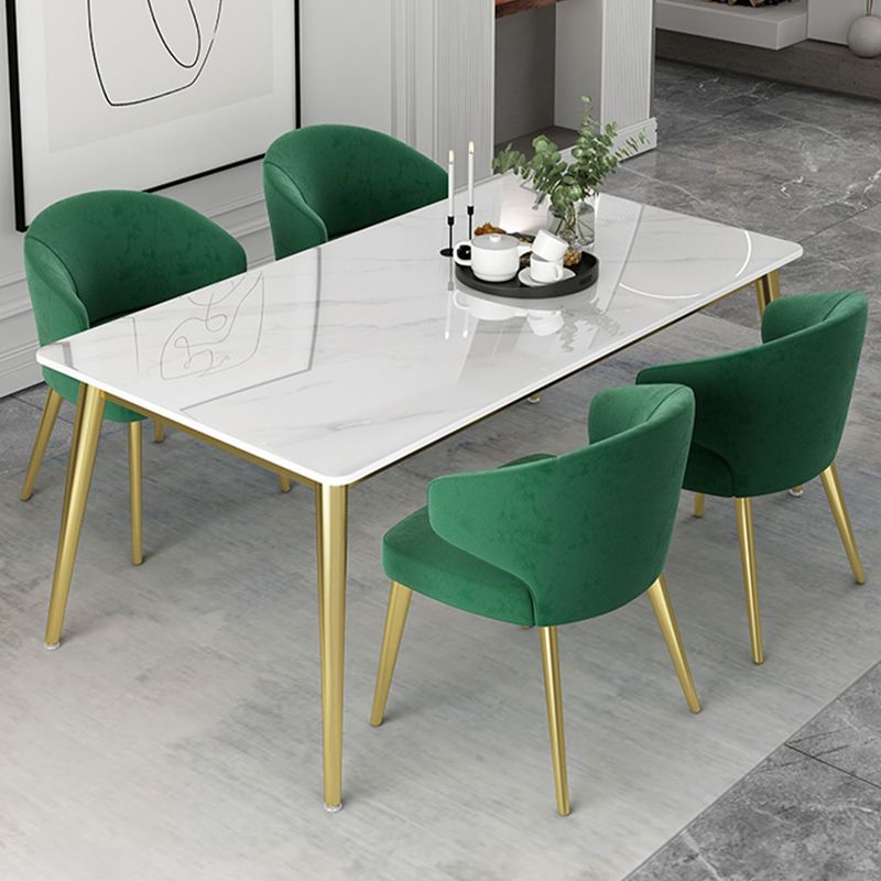 Glam White Sintered Stone Dining Table Set 1/2/5/7 Pieces Dining Set for Home Use Clearhalo 'Dining Room Sets' 'Dining Tables & Seating' 'dining_room_set' 'furn' 'furn_dining_room_set' 'Furniture' 'furniture_dining_room_set' 'Kitchen & Dining Furniture' 1200x1200_fc18289a-75c9-4a40-84a3-3eb5eea332a4