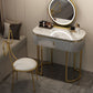 Luxurious Metal Make-up Vanity Stone Top Dressing Table Stool Set with Lighted Mirror