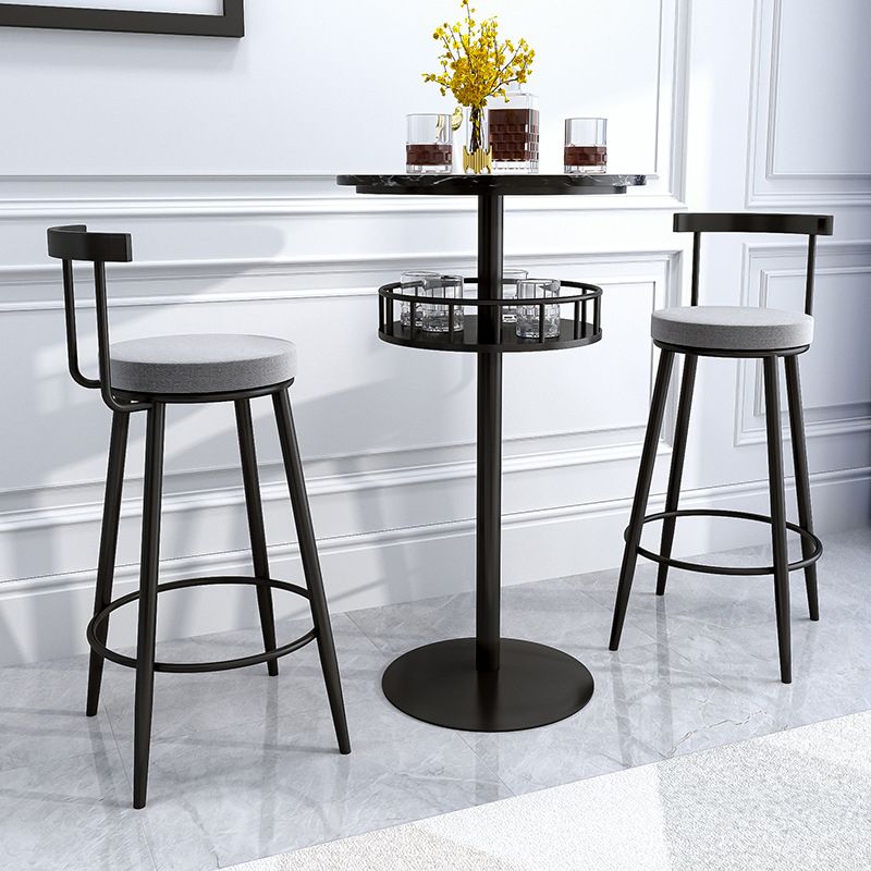 1/2/3 Pieces Industrial Iron Bar Table Set Round Bistro Set with Faux Marble Top Clearhalo 'Bar Furniture' 'furn' 'furn_home_bar_bar_sets' 'Furniture' 'Home Bars & Bar Sets' 'home_bar_bar_sets' 'Kitchen & Dining Furniture' 1200x1200_fc188d9b-d7ad-4ecb-a904-f688c8db5589