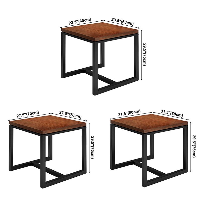 Industrial Solid Wood Dinner Room Kitchen Table Brown Square Table for Dinning Room Clearhalo ' dining_table' 'Dining Tables & Seating' 'Dining Tables' 'furn' 'furn_dining_table' 'Furniture' 'furniture_dining_table' 'Kitchen & Dining Furniture' 'kitchen&dining_furn' 'kitchen' 'kitchen_dining_table' 1200x1200_fc1a1e72-756d-43b9-9140-94a2f32c4ce1