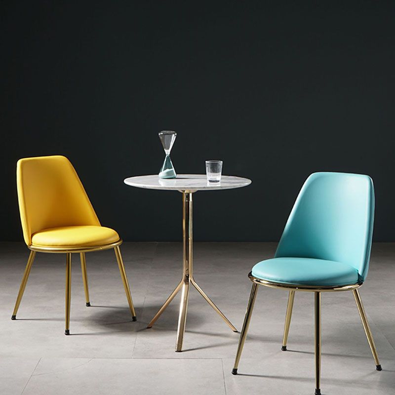 Nordic Style Dining Chairs Kitchen Armless Chair with Metal Legs Clearhalo ' kitchen&dining_furn' 'Dining Chairs' 'Dining Tables & Seating' 'dining_chair' 'furn' 'furn_dining_chair' 'Furniture' 'furniture_dining_chair' 'Kitchen & Dining Furniture' 'kitchen' 1200x1200_fc1a6213-7d77-493c-9e6f-48ff6cda53bf