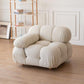 Tufted Cream 2-3-Seater Sofa Contemporary Pillow Top Arm Sofa