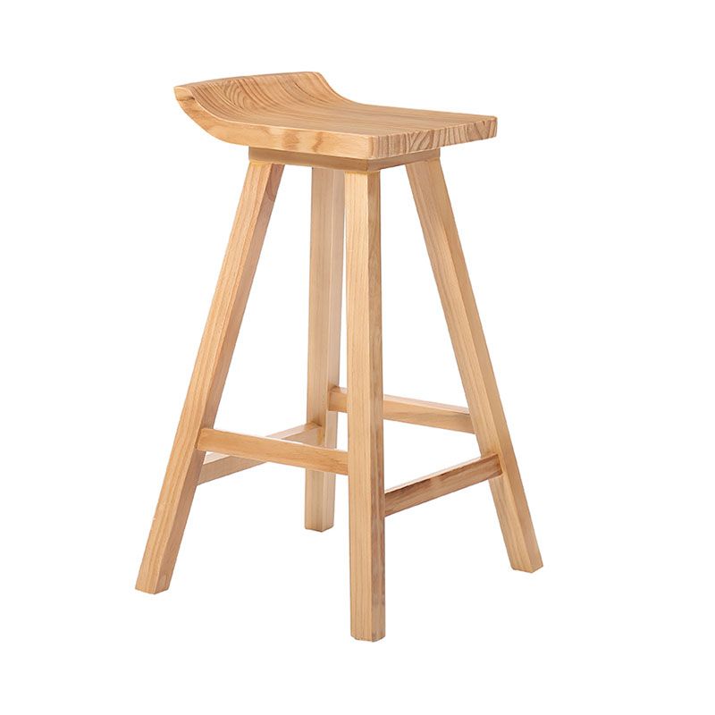 Contemporary Solid Wood Barstool Bristol Bar Stool with Footrest and Backless Clearhalo 'Bar Furniture' 'Bar Stools' 'bar_stools' 'furn' 'furn_bar_stools' 'furniture_bar_stools' 'Kitchen & Dining Furniture' 'kitchen&dining_furn' 'kitchen' 'kitchen_furn' Furniture' 1200x1200_fc1b67b6-da3d-4275-b6d9-773c088284a3