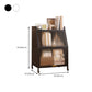Closed Back Steel Bookcase Standard Glam Bookshelf with Doors