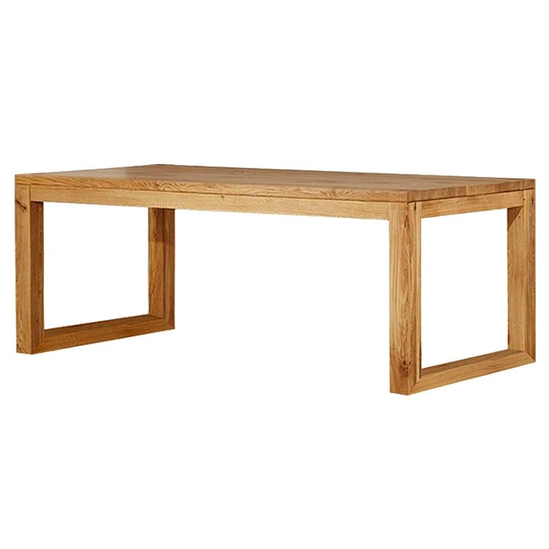 Simple Solid Wood Rectangle Dining Table Khaki Kitchen Dining Table with Double Pedestal Bases Clearhalo ' dining_table' 'Dining Tables & Seating' 'Dining Tables' 'furn' 'furn_dining_table' 'Furniture' 'furniture_dining_table' 'Kitchen & Dining Furniture' 'kitchen&dining_furn' 'kitchen' 'kitchen_dining_table' 1200x1200_fc1cb134-f597-430e-9895-88eca1cff290