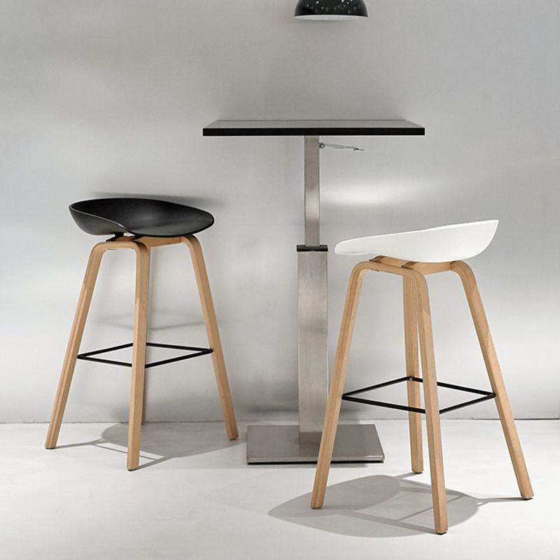 Scandinavia Style Bar Stool Wooden Legs PP Bucket Seat for Counter Bar Clearhalo 'Bar Furniture' 'Bar Stools' 'bar_stools' 'furn' 'furn_bar_stools' 'furniture_bar_stools' 'Kitchen & Dining Furniture' 'kitchen&dining_furn' 'kitchen' 'kitchen_furn' Furniture' 1200x1200_fc1cf09e-3c30-4784-9000-c16e1f7d5f0d