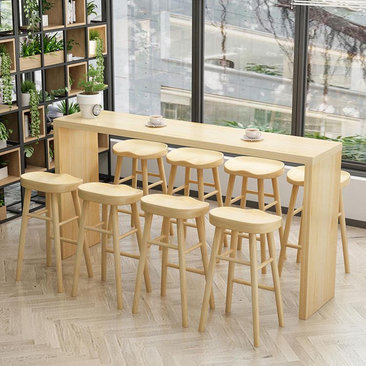 Industrial Style Bar Table Solid Wood Light Brown Milk Tea Shop Casual Bar Table Clearhalo 'Bar Furniture' 'Bar Tables' 'bar_tables' 'furn' 'furn_bar_tables' 'Furniture' 'furniture_bar_tables' 'Kitchen & Dining Furniture' 1200x1200_fc1e2090-c6cd-4c46-bc08-b55d4fe72840
