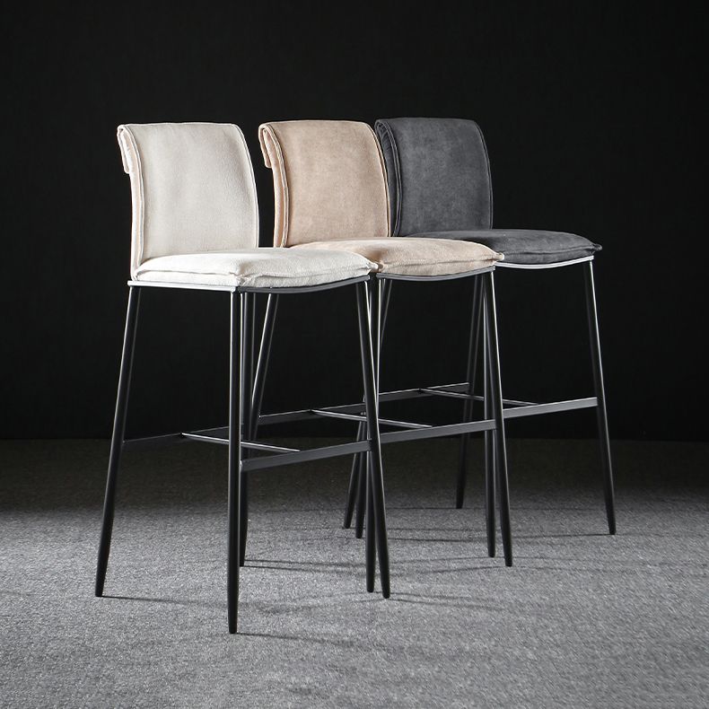 Upholstered Modern Counter Bar Stool Armless Backrest Bar Stool with Metal Base Clearhalo 'Bar Furniture' 'Bar Stools' 'bar_stools' 'furn' 'furn_bar_stools' 'furniture_bar_stools' 'Kitchen & Dining Furniture' 'kitchen&dining_furn' 'kitchen' 'kitchen_furn' Furniture' 1200x1200_fc1ea816-4ce9-483f-b914-9b4e35e29970