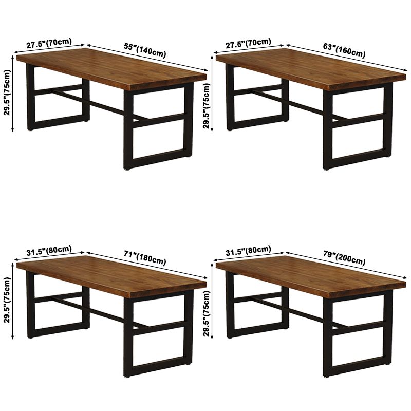 Industrial Solid Wood Dining Table Trestle Base Dining Site Table for Home Clearhalo ' dining_table' 'Dining Tables & Seating' 'Dining Tables' 'furn' 'furn_dining_table' 'Furniture' 'furniture_dining_table' 'Kitchen & Dining Furniture' 'kitchen&dining_furn' 'kitchen' 'kitchen_dining_table' 1200x1200_fc204b7c-f0b6-447c-85f7-63bcec7873f9