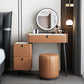 Modern 29.52 " H Slate Top Makeup Table with Drawers Vanity Stool
