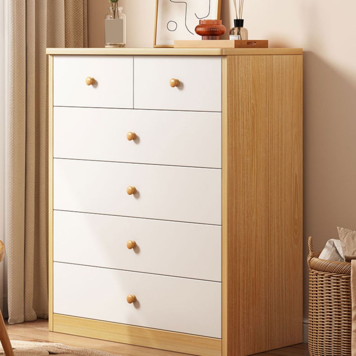 Standard Storage Cabinet Rectangle Modern Side Cabinet with Drawers