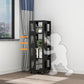 Open Back Bookshelf Modern Metal Geometric Rotatable Bookcase