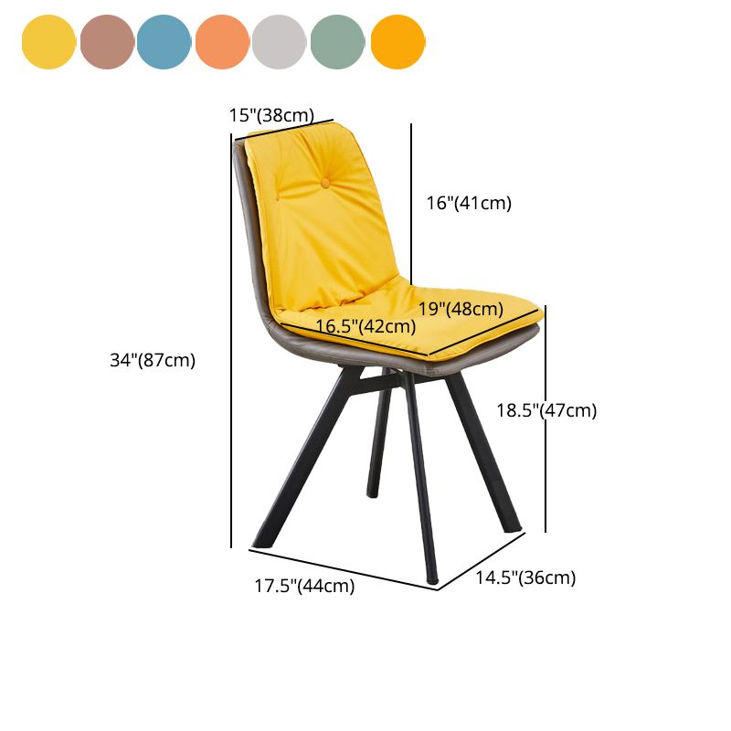 Contemporary Style Faux Leather Side Chair Armless Open Back Chairs for Kitchen Clearhalo 'Dining Chairs' 'Dining Tables & Seating' 'dining_chair' 'furn' 'furn_dining_chair' 'Furniture' 'furniture_dining_chair' 'Kitchen & Dining Furniture' 1200x1200_fc254dcb-fc4a-4730-a52e-d59a682be900