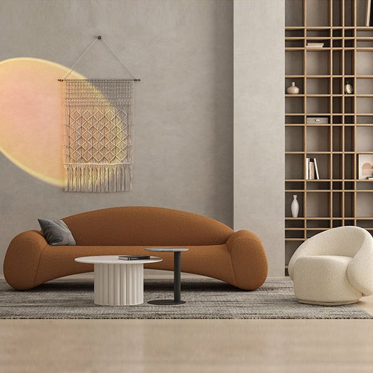 Zeitgenössischer engstem Rückensofa mit runden Arm Couch gebogener Sofa Couch