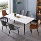 Black Metal Frame Industrial Rectangle Dining Table Sintered Stone Table for Home Clearhalo 'Dining Tables & Seating' 'Dining Tables' 'dining_table' 'furn' 'furn_dining_table' 'Furniture' 'Kitchen & Dining Furniture' 1200x1200_fc263cd7-af67-46f6-a054-e301a6fb4991