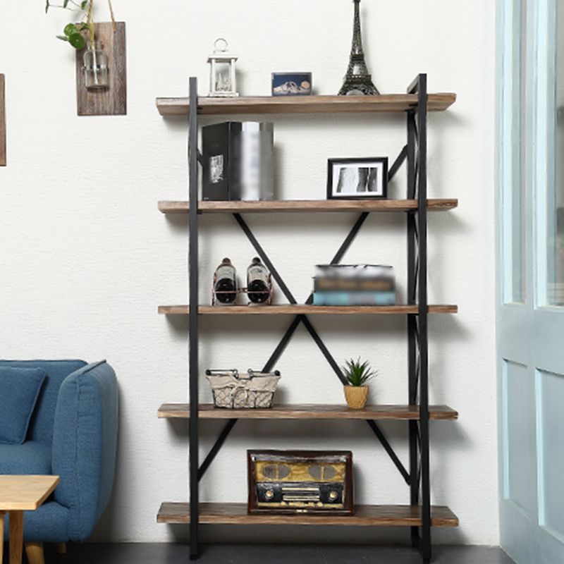 Industrial Style Etagere Bookshelf Open Shelf Bookcase with Rectangular Shelves Clearhalo 'Bookcases' 'furn' 'furn_bookcases' 'Furniture' 'furniture_bookcases' 'kitchen' 'kitchen_bookcases' 'Living Room Furniture' 'Office Furniture' 1200x1200_fc278e3c-973e-4d39-84b1-94626353174e