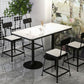 Modern Stone and Metal Dinette Set 1/2/5 Pieces White Table Set for Coffee Shop