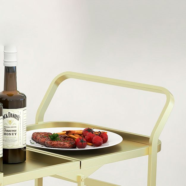 Modern 35.43"H Rolling Prep Table Rectangular Metal Prep Table for Home Use