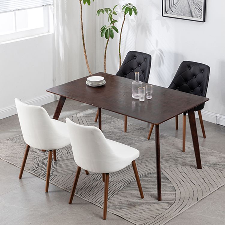 Sillas de comedor de cuero PU modernas muebles parsons con patas de madera en acabado mate para casa