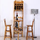 Brown Pine Wood Bistro Table with Wine Holder Pub Table for Home Clearhalo 'Bar Furniture' 'Bar Tables' 'bar_tables' 'furn' 'furn_bar_tables' 'Furniture' 'Kitchen & Dining Furniture' 1200x1200_fc2b44e6-d75a-4688-b74a-2c8146786f32
