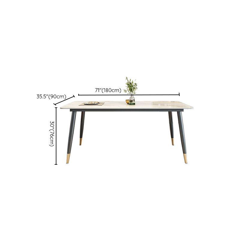 Sintered Stone Top Dining Table Metal Base Table for Dining Room Clearhalo 'Dining Tables & Seating' 'Dining Tables' 'dining_table' 'furn' 'furn_dining_table' 'Furniture' 'Kitchen & Dining Furniture' 1200x1200_fc2bee88-49dd-4a6a-bd3c-ab3d9a790738