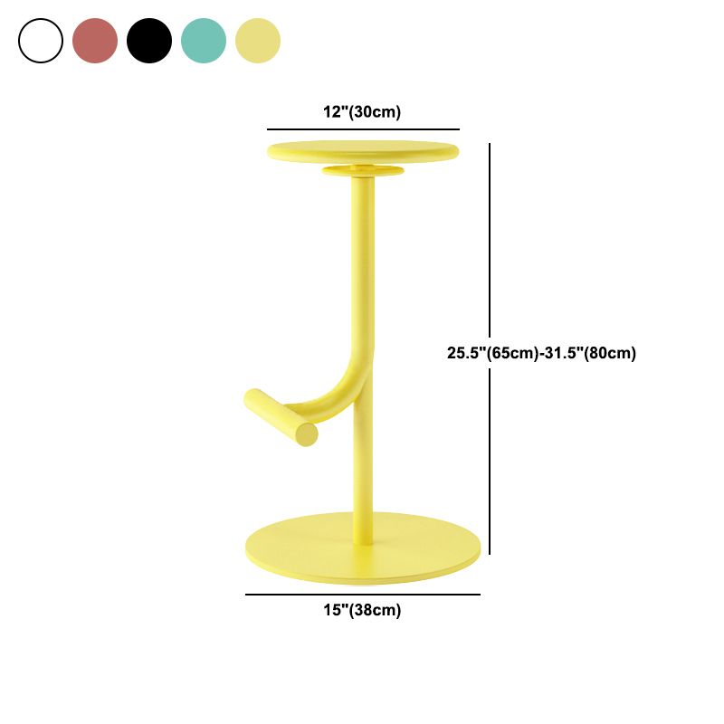 Taburete de bar con asiento redondo moderno y altura ajustable sin respaldo