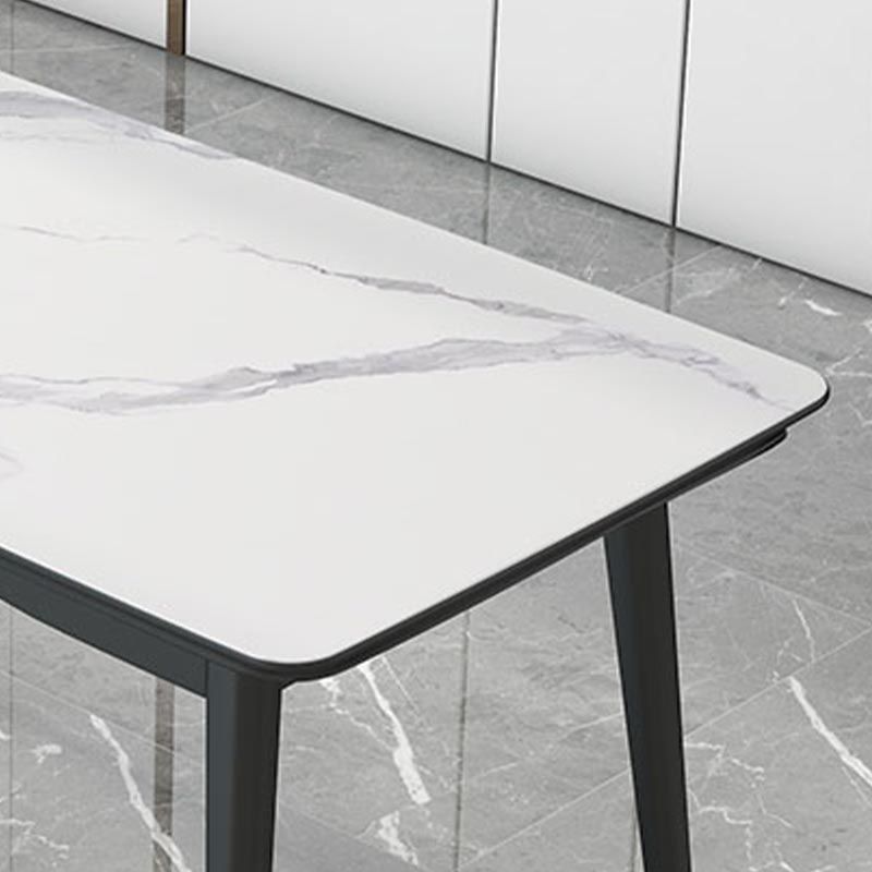 Rechthoekige gesinterde stenen eettafel luxe 4 poten meubels in matte afwerking voor thuis